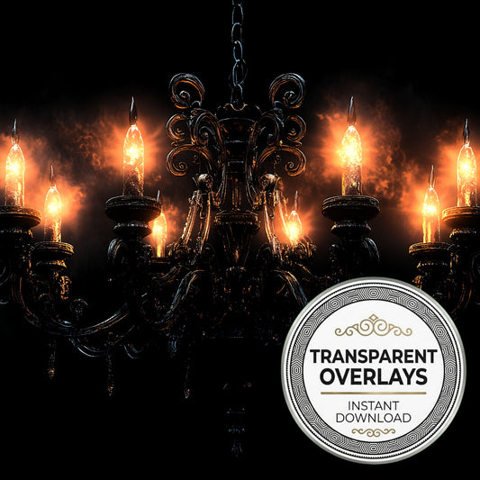 Dark Gothic Chandelier Transparent Overlay Pngs
