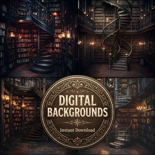 Dark Library Backdrop Images