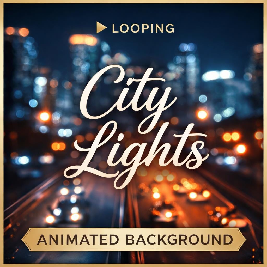 City Night Traffic Bokeh Loop | Neon rain abstract seamless | Animated background loop video for VJ, events, YouTube, streaming