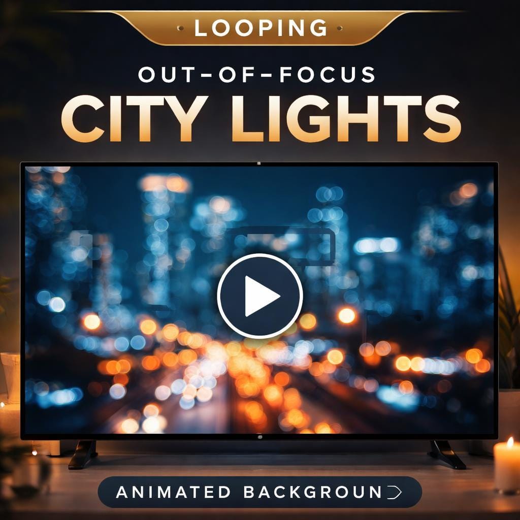 City Night Traffic Bokeh Loop | Neon rain abstract seamless | Animated background loop video for VJ, events, YouTube, streaming