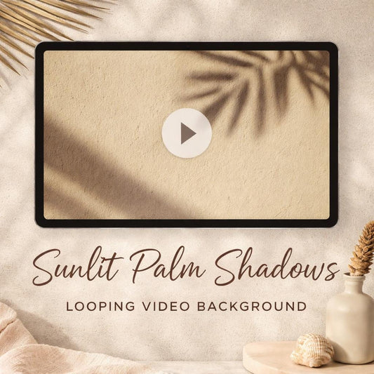 Animated Background Palm Shadow Wall | Seamless Loop Video | Neutral Texture | Minimal Video Background for Design & Video Editing