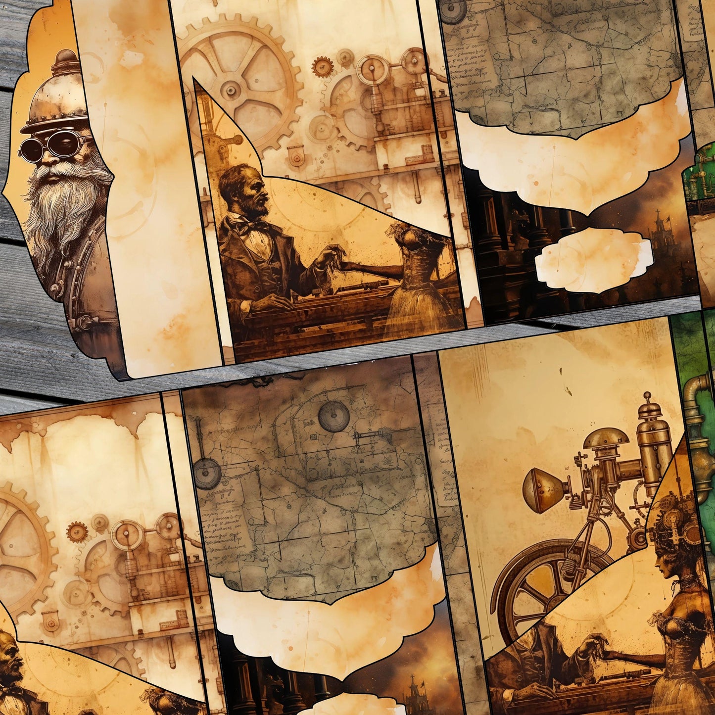 Canva Junk Journal Template - Folio Kit Canva Template - Custom Junk Journal Folio Kit - Digital Folding Folio Folder Kit, Commercial Use