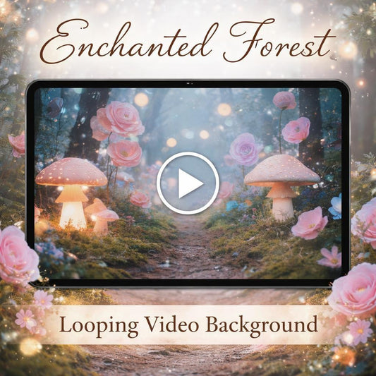 Fairy Forest Mushroom Loop Animation | Cozy Nature Background, Seamless Forest Video | Animated Screen for Ambience