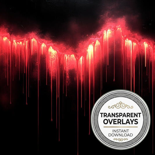 Deep Red Paint Drips Glowing Transparent Overlay Pngs