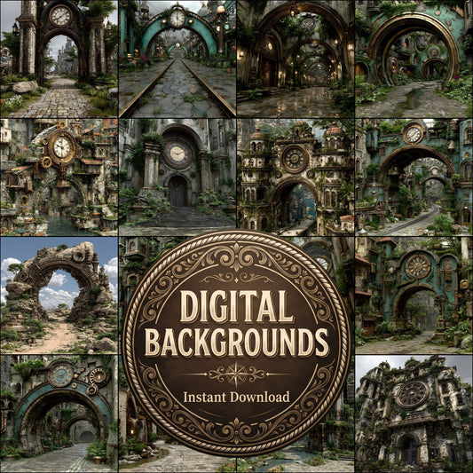 Delapidated Steampunk Coliseum Backdrop Images