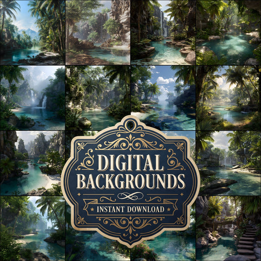 Detailed Tropical Landscape Backdrop Images