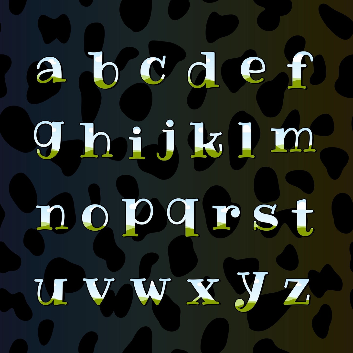 CANVA Doodle Letters - Drag and Drop Frames - Groovy Retro Doodle Fillable Alphabet Font Letters PNG Canva Frame Alphaset Doodle Templates