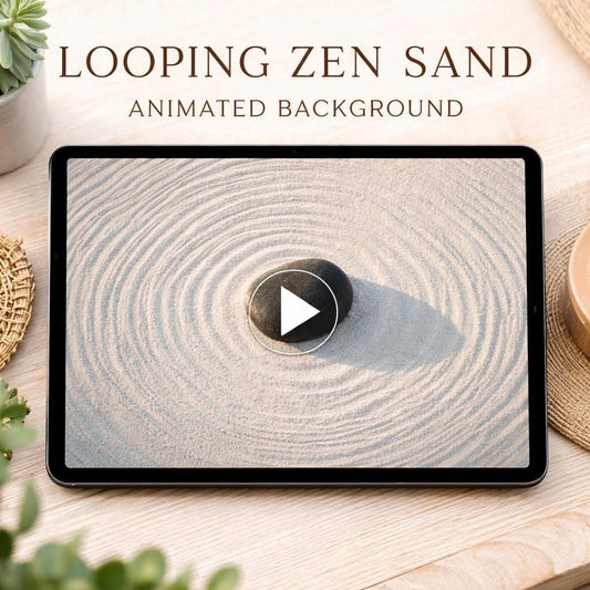 Zen Garden Background Loop | Sand Ripple Animated Video, Nature Aesthetic | Relaxation, Streaming, YouTube, Meditation