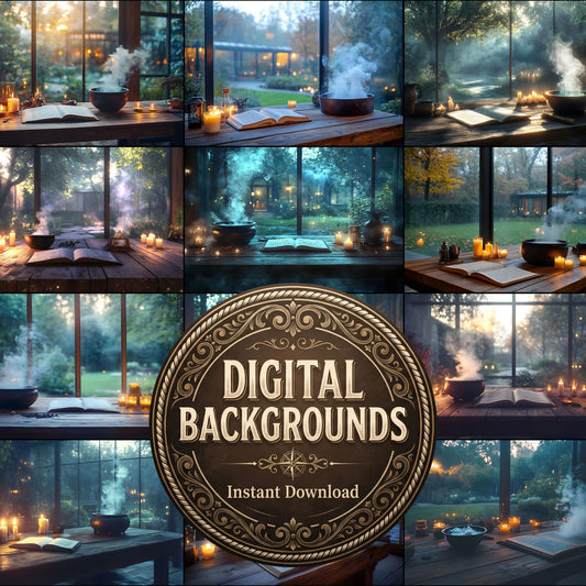 Dimly Lit Spellbook Room Backdrop Images