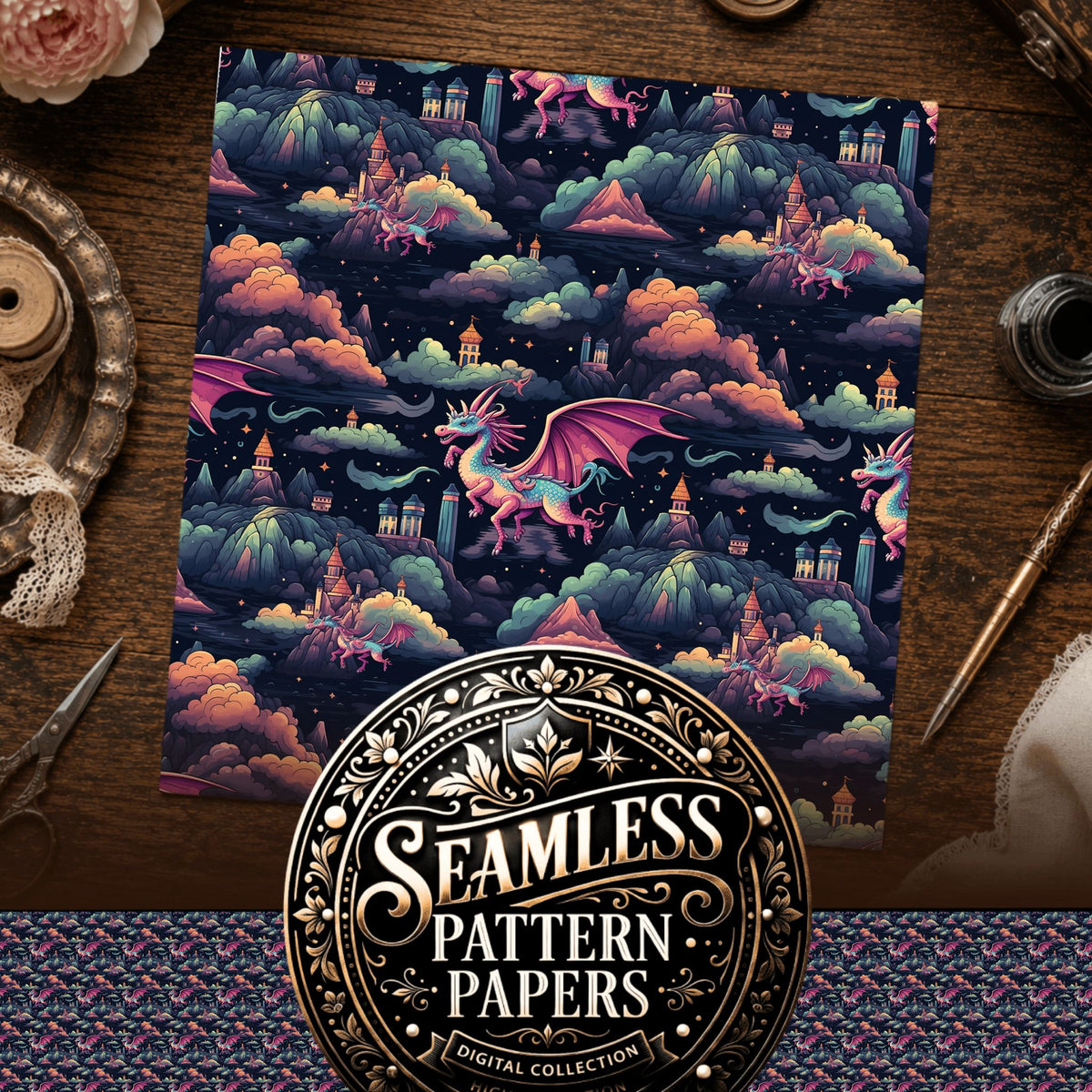 Dragons Seamless Pattern