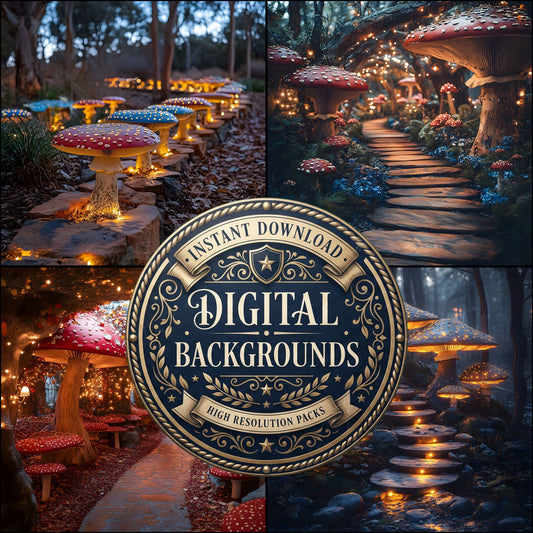 Dreamy Mushroom Backdrop Images