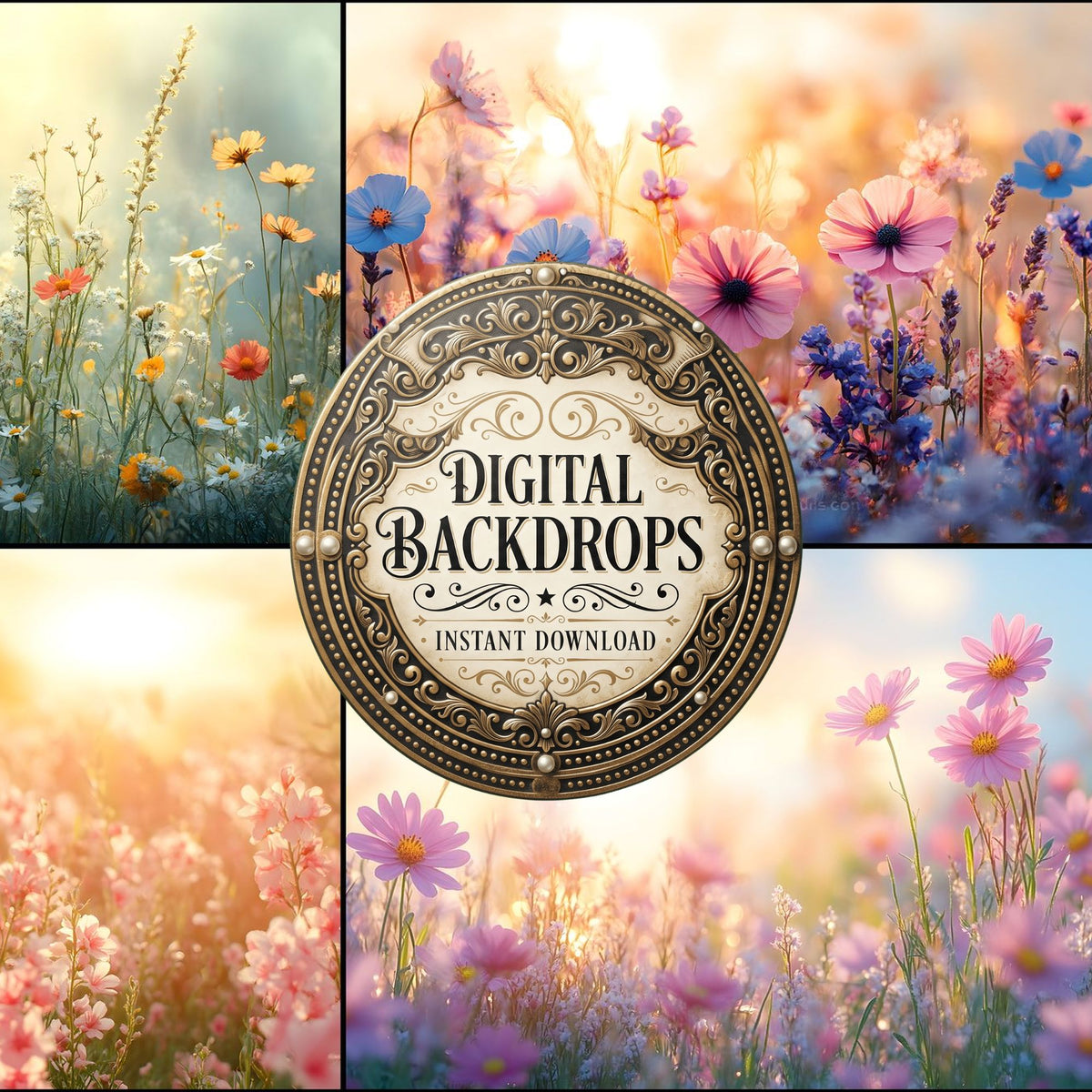 Dreamy Wildflower Meadow Backdrop Images