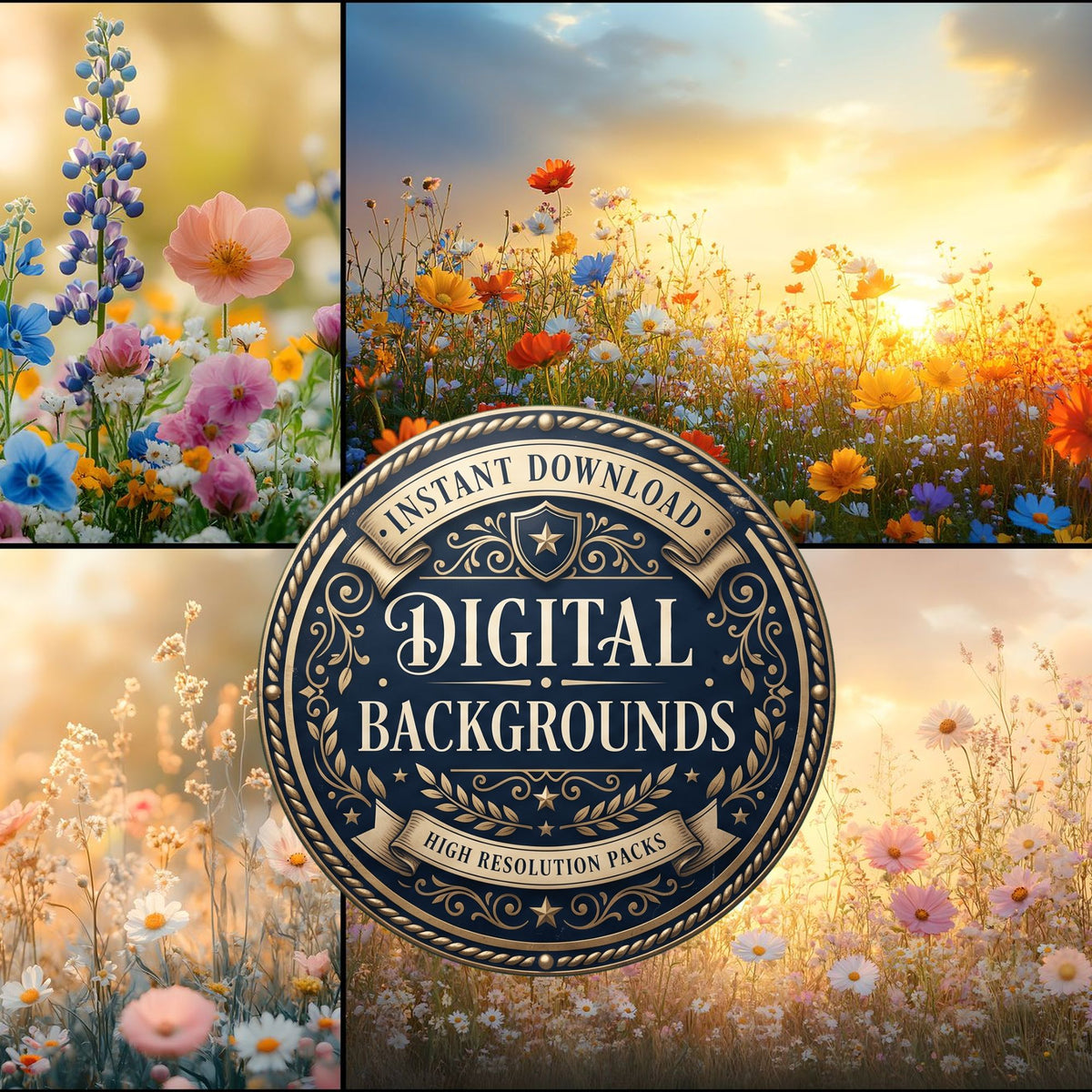 Dreamy Wildflower Meadow Backdrop Images