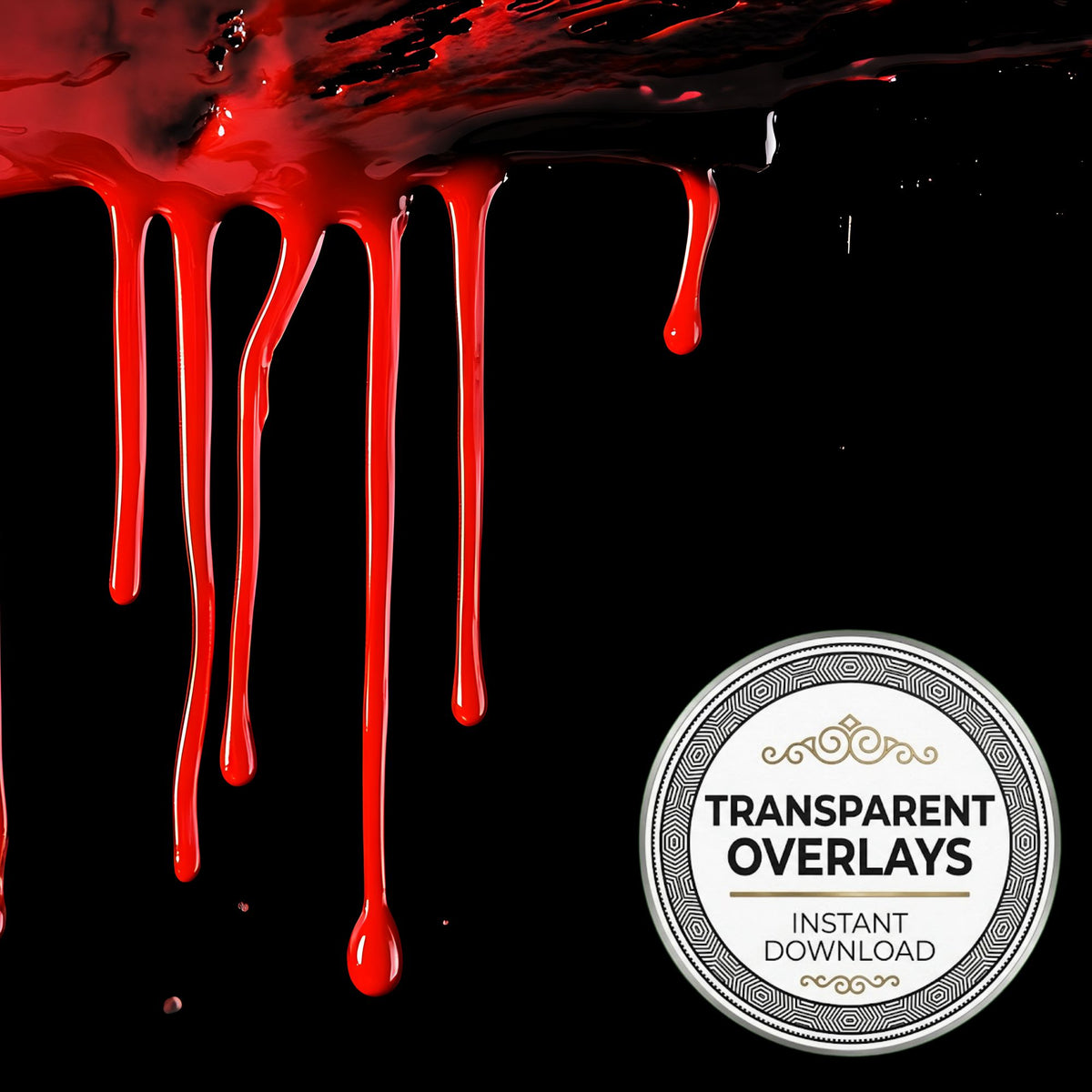 Dripping Red Paint Transparent Overlay Pngs