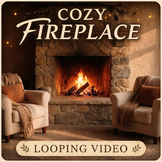 Fireplace Loop Video Background | Cozy animated background, seamless loop | Lofi ambience, virtual background, forest & nature