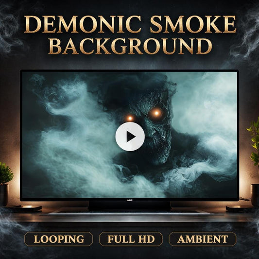 Haunted Skull Smoke Loop Video | Spooky animated background, dark aesthetic, haunted video | Halloween overlay, streaming, VJ vis