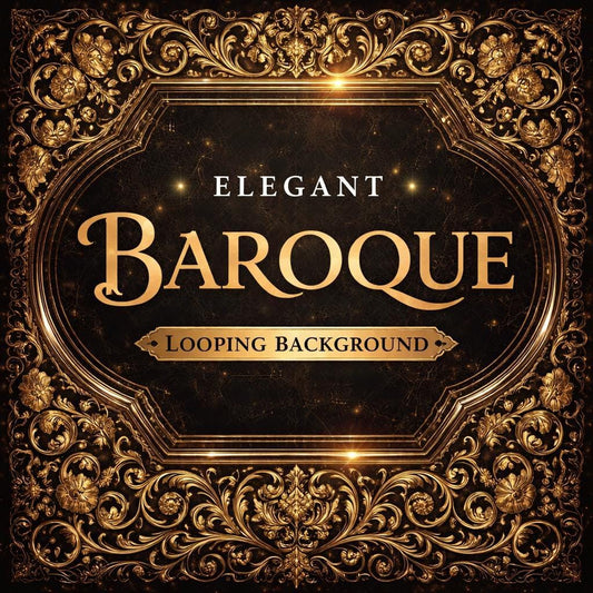 Vintage baroque gold background loop | Seamless ornate frame video | Animated abstract backdrop for overlays and events