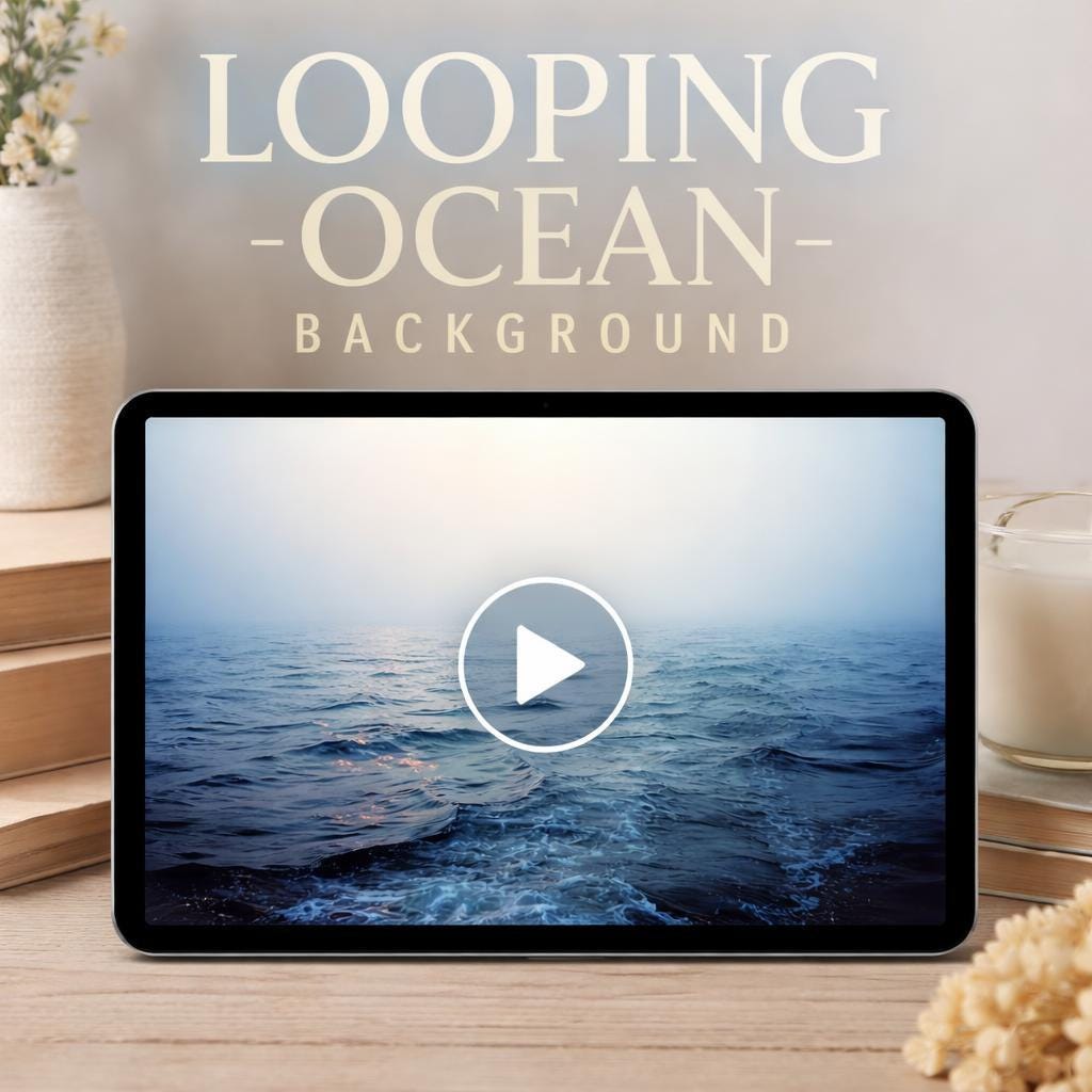 Ocean Waves Loop Video | Foggy Sea Animated Background, Calming Retro Vintage Aesthetic | Seamless Waves Video for Edits & Streams