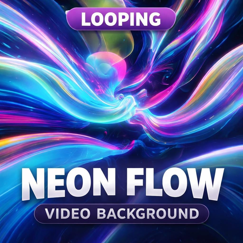Neon abstract liquid loop video | Cyberpunk sci‑fi animated background | Seamless neon video for city scenes and streams