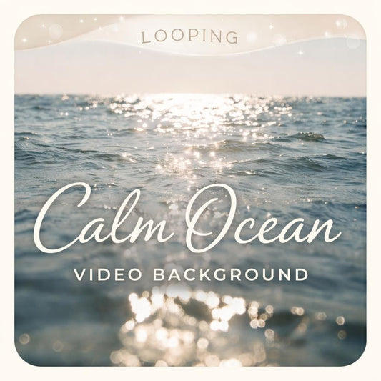 Ocean Waves Loop Video | Sparkling Sunlight Sea Background, Calming Waves Animation | Seamless Animated Background