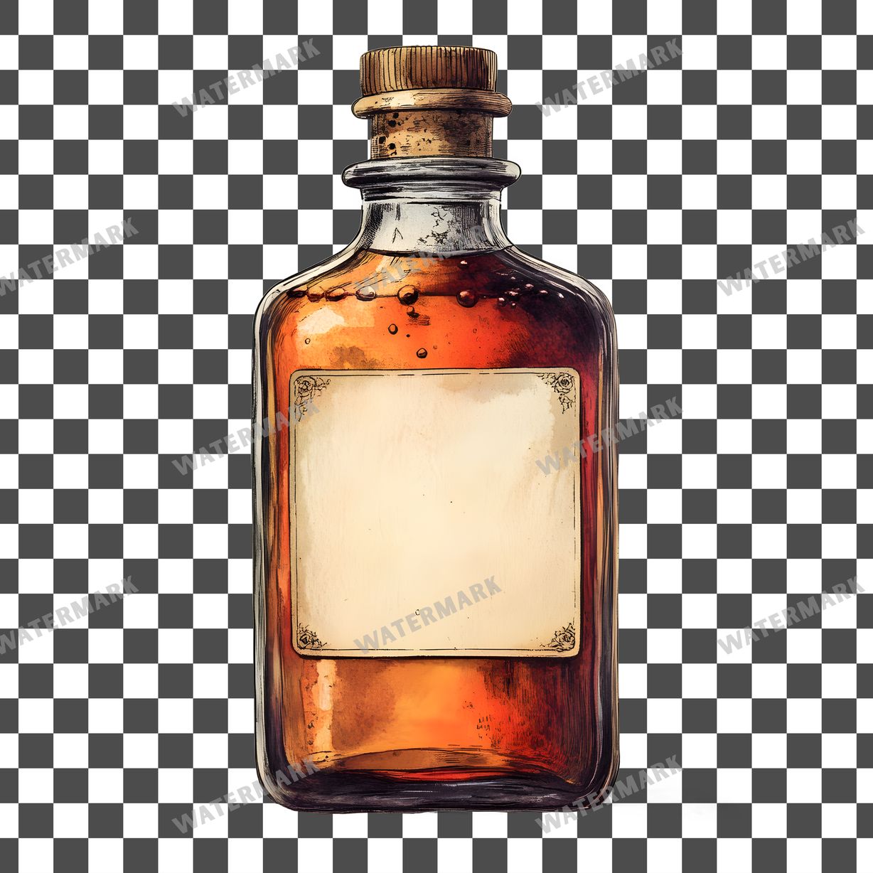 Apothecary Bottles Vintage Style Clipart Pngs