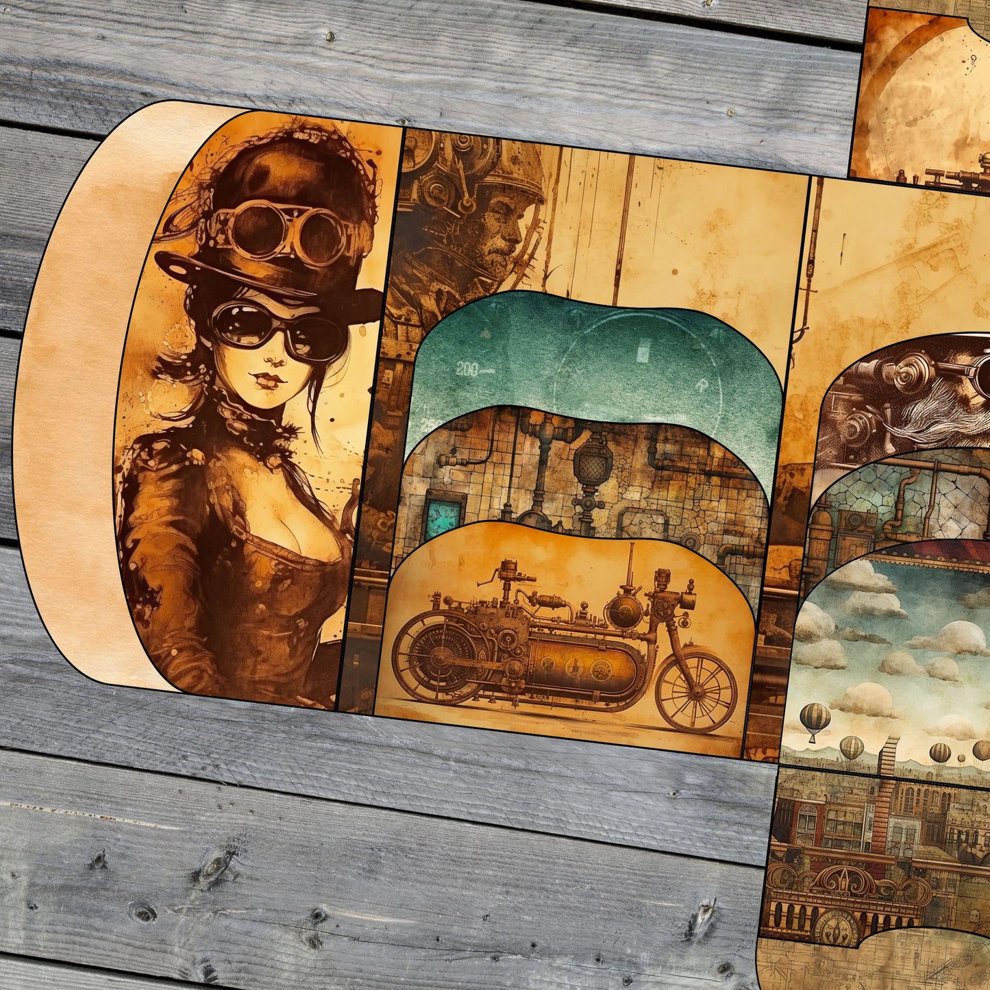 Canva Junk Journal Template, Custom Folio Kit, Digital Folding Folder Template, Junk Journals, Scrapbook Projects, Printable, Commercial Use