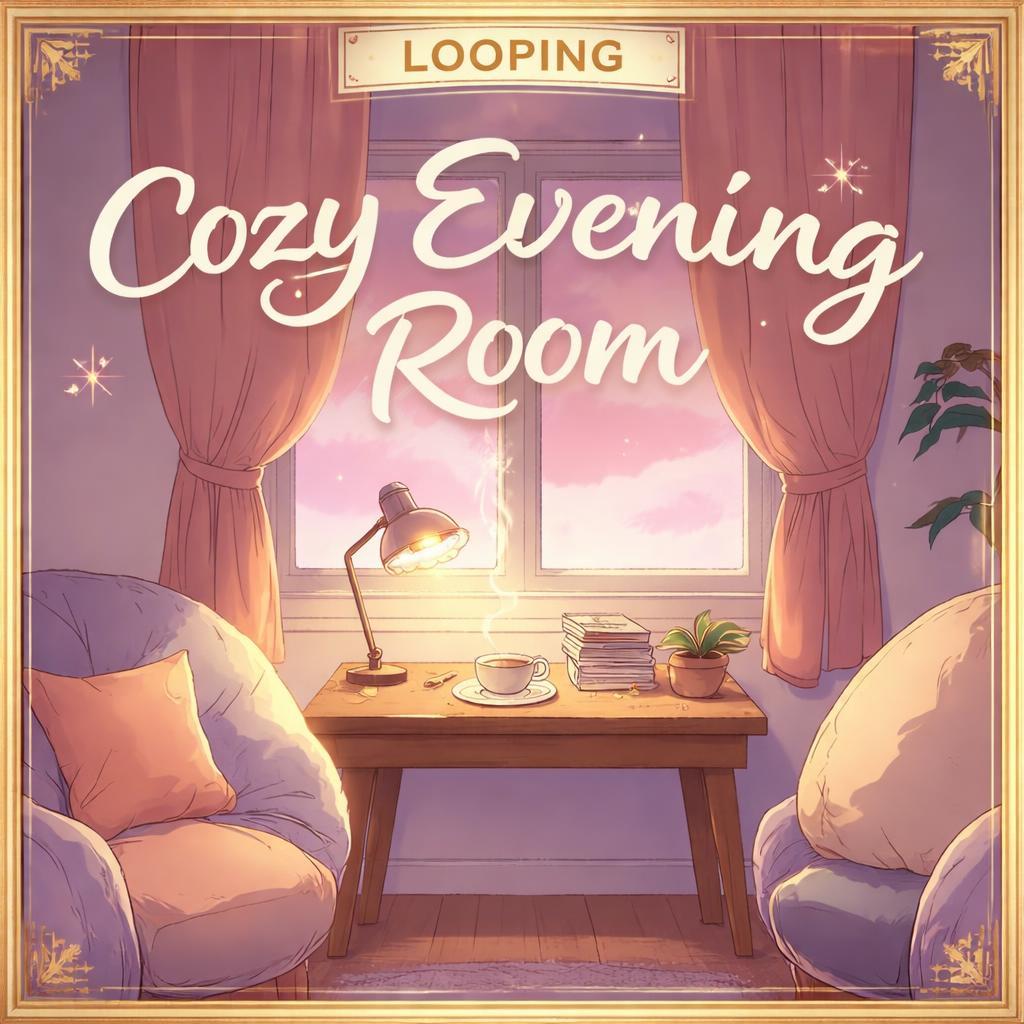 Animated Cozy Sunset Coffee Background | Lofi cafe ambience loop, kawaii anime vibe | desktop video for study, work, streaming