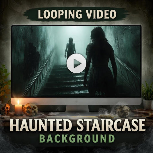 Haunted Staircase Horror Loop Video | Spooky Background, Dark Aesthetic, Haunted Video | Animated Background for Halloween