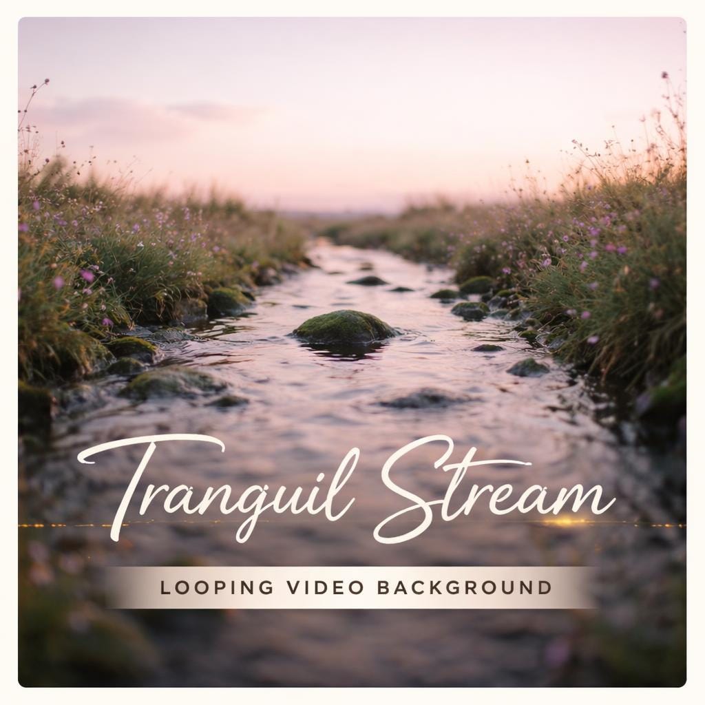 Sunset Mountain Stream Loop Video | Scenic Nature Background, Animated Mountain, Sunset Video | Streamer, Twitch, Overlay Use