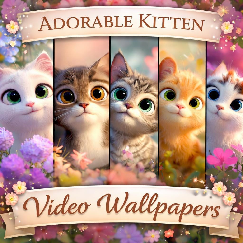 Kawaii Cat Animated Background Loop | Cute seamless video, abstract pets design | Streaming, overlays, VJ, Twitch, Zoom