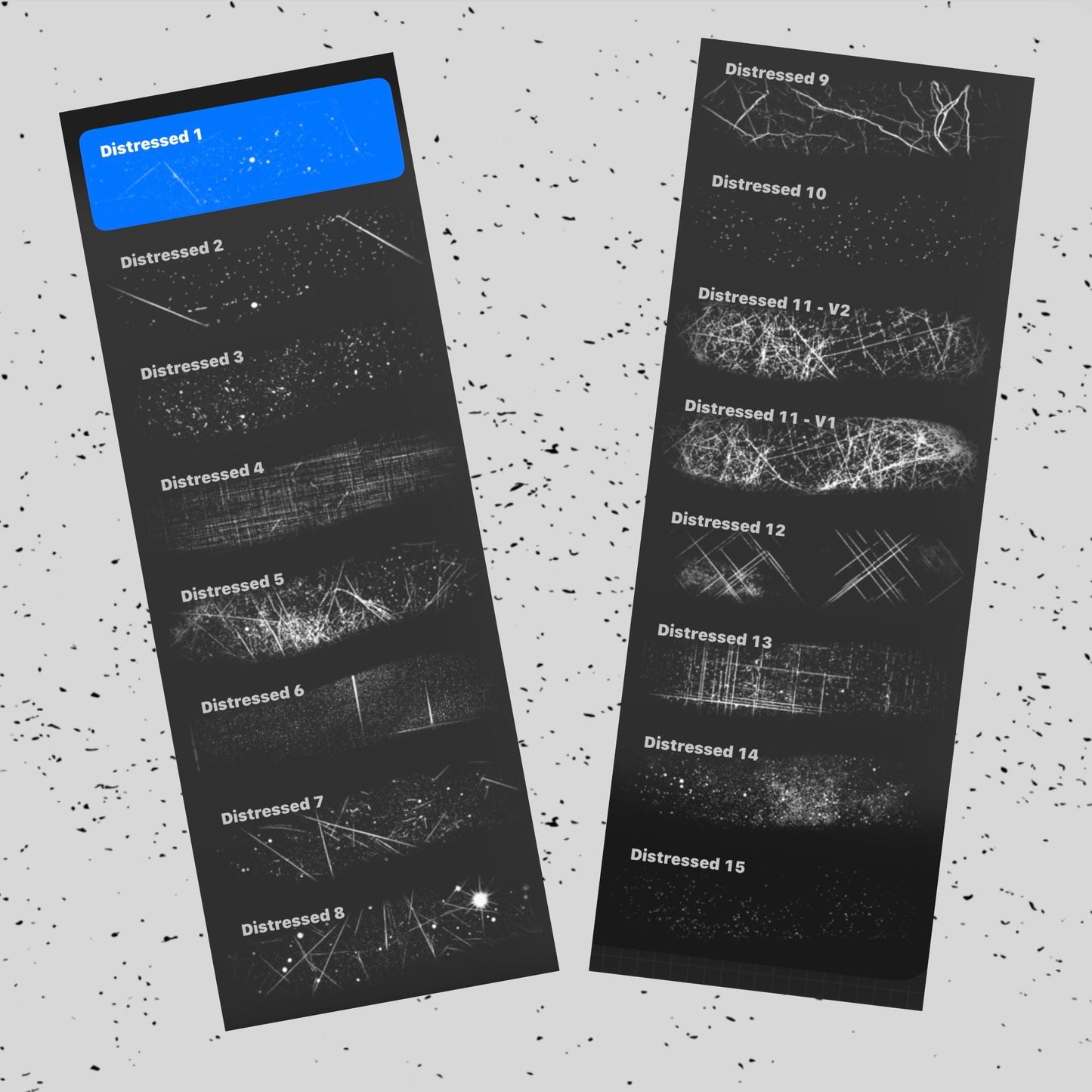 Procreate Texture Brushes | 15 Vintage Grunge Effects (Digital Download)