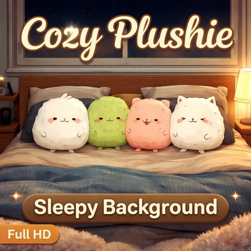 Kawaii Cat Background | Cute Animated Backdrop Loop Video | Cozy Plush Pet Bed Scene for Stream, TikTok, YouTube, Overlays