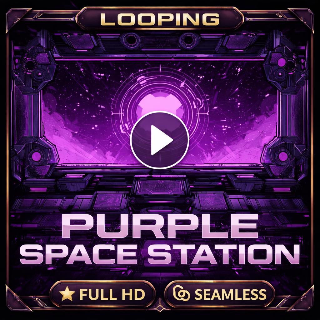 Space Loop Video | Purple Sci Fi Background, Cosmic Stars, Cyberpunk Animation | Seamless Animated Loop for Video Edits & Streams