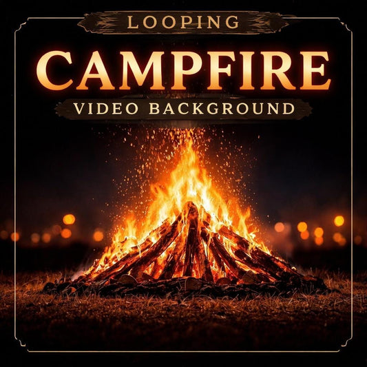 Campfire loop video background | Seamless animated background, looped video | Virtual, Zoom, Twitch, VTuber backdrops