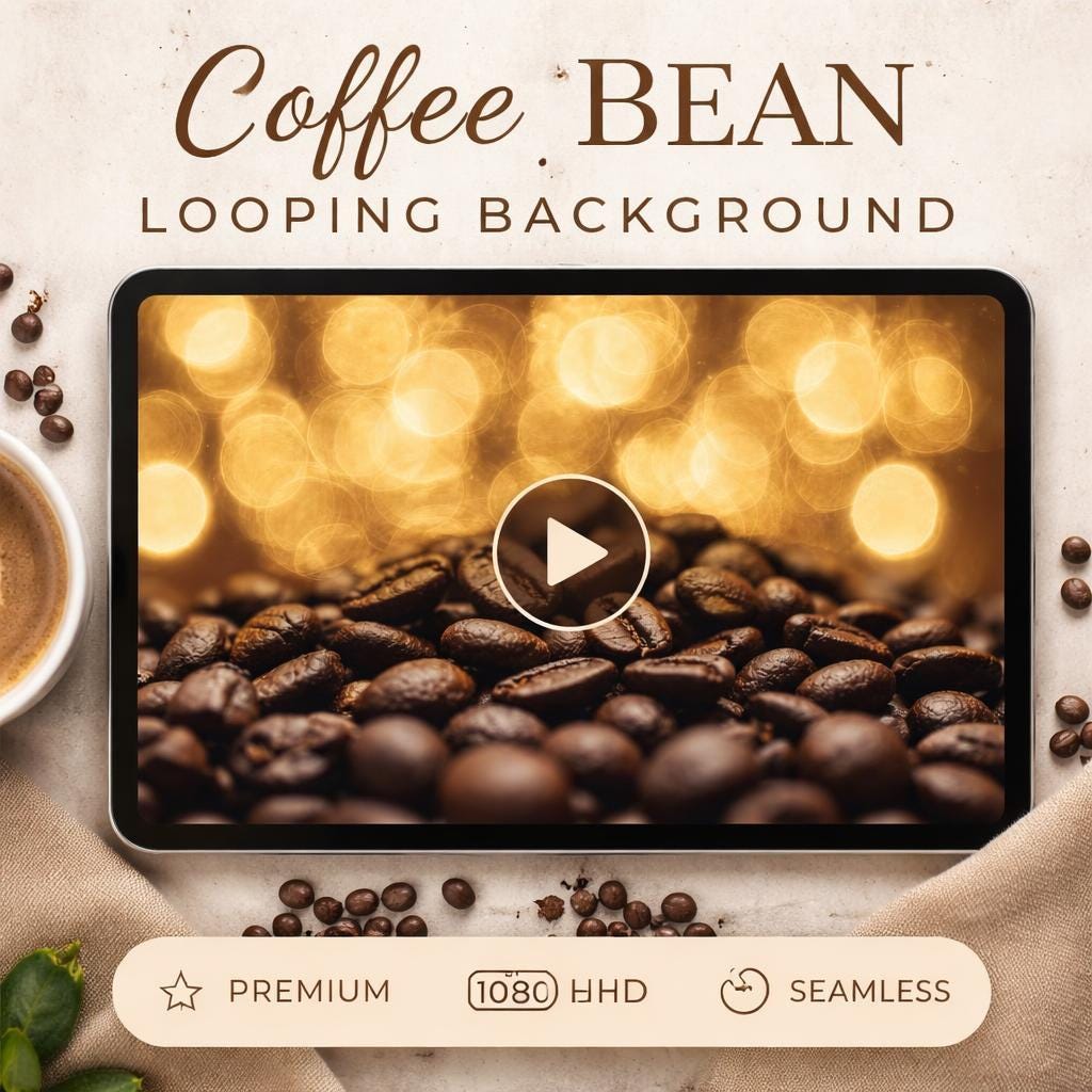 Coffee background bokeh loop video | Abstract seamless animated backdrop | Cozy cafe ambience, lofi, beans aesthetic