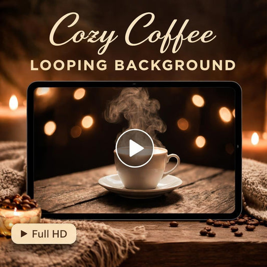 Steaming Coffee Cup Loop Video | Cozy cafe ambience, lofi background, motion background | Relax, study, stream backdrop