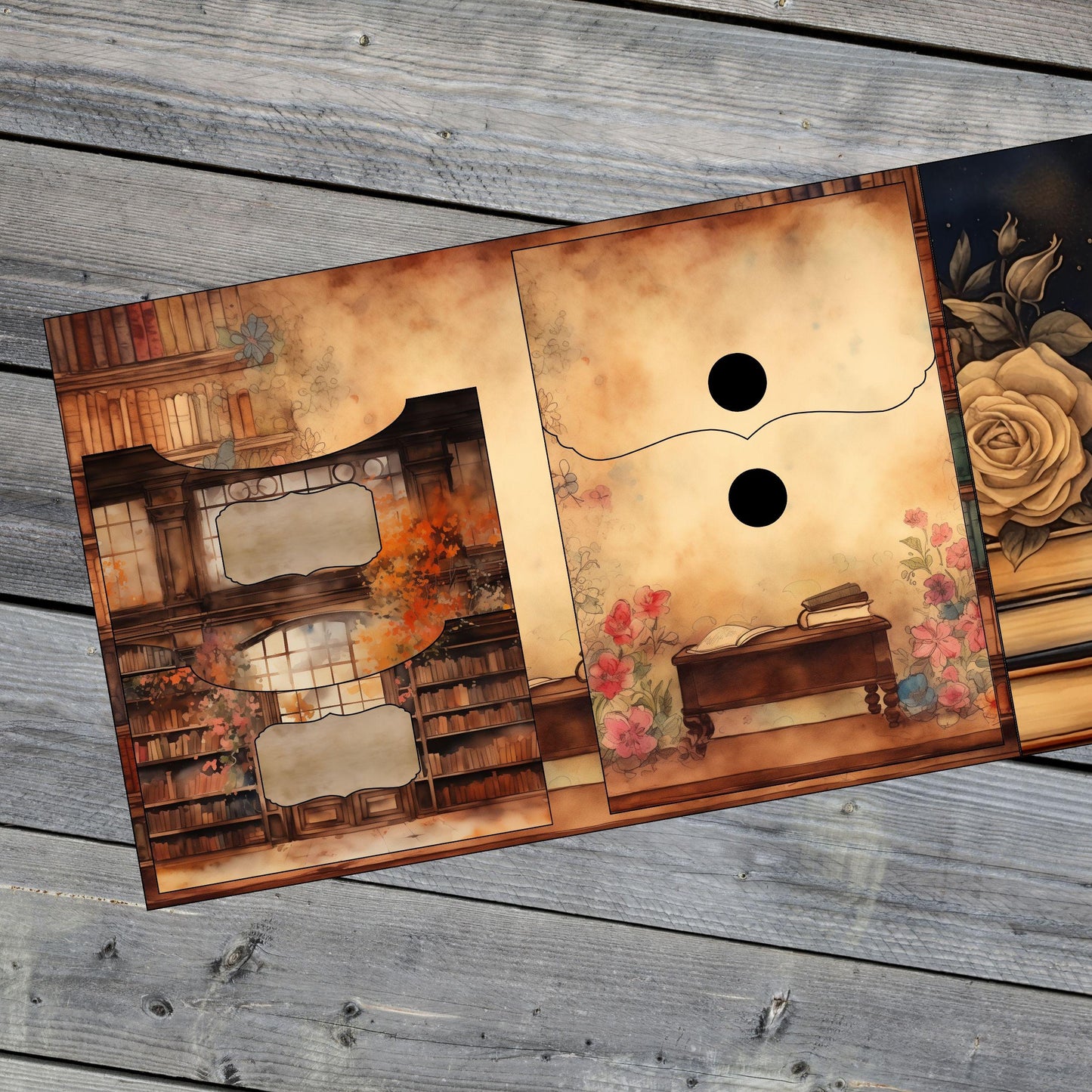 Canva Junk Journal Template - Folio Kit Canva Template - Custom Junk Journal Folio Kit - Digital Folding Folio Folder Kit, Commercial Use