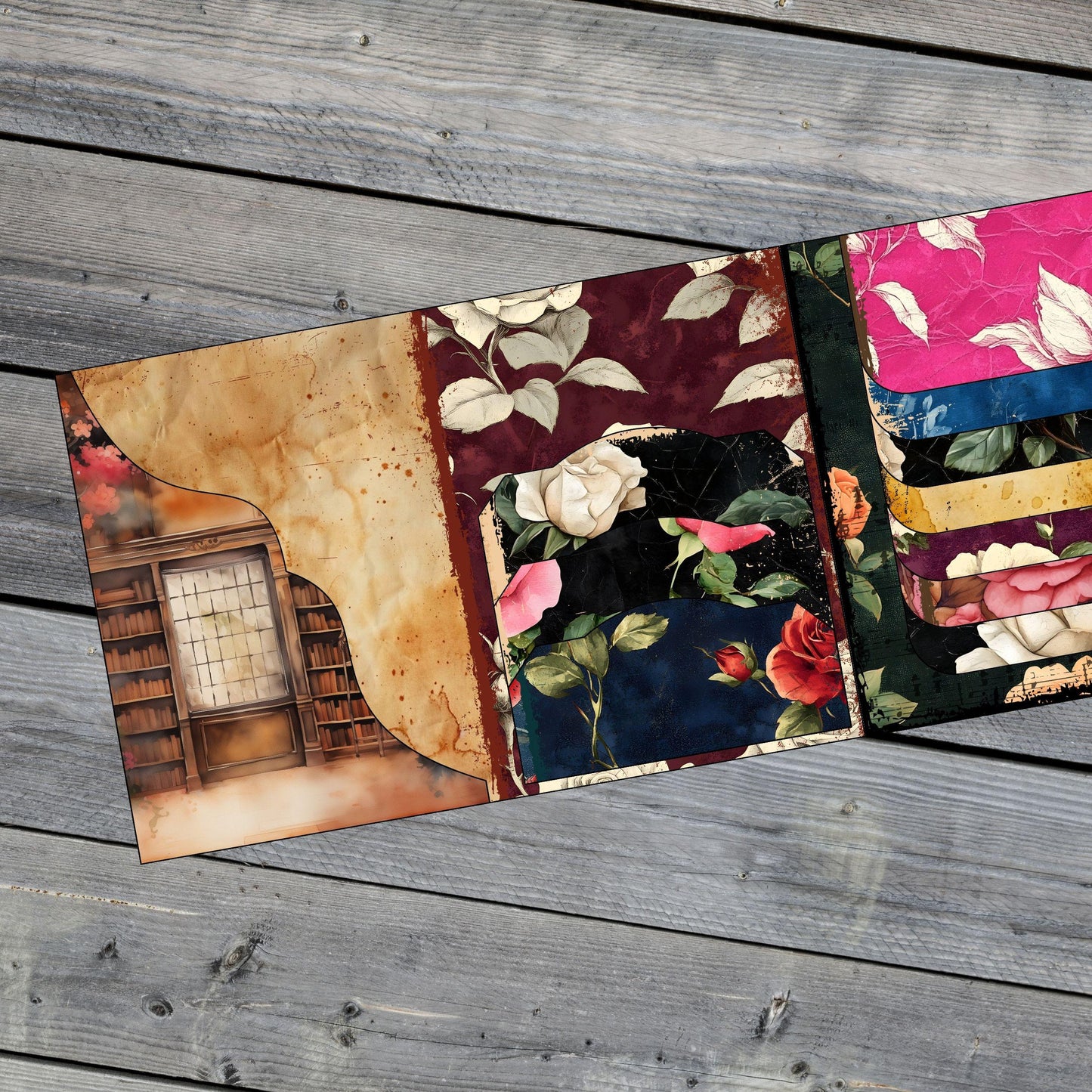 Canva Junk Journal Template - Folio Kit Canva Template - Custom Junk Journal Folio Kit - Digital Folding Folio Folder Kit, Commercial Use