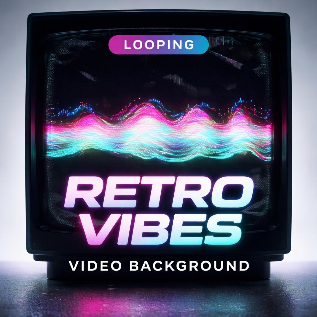 Neon background loop | Retro cyberpunk city waves video | Calming ocean loop retro video for streams and overlays