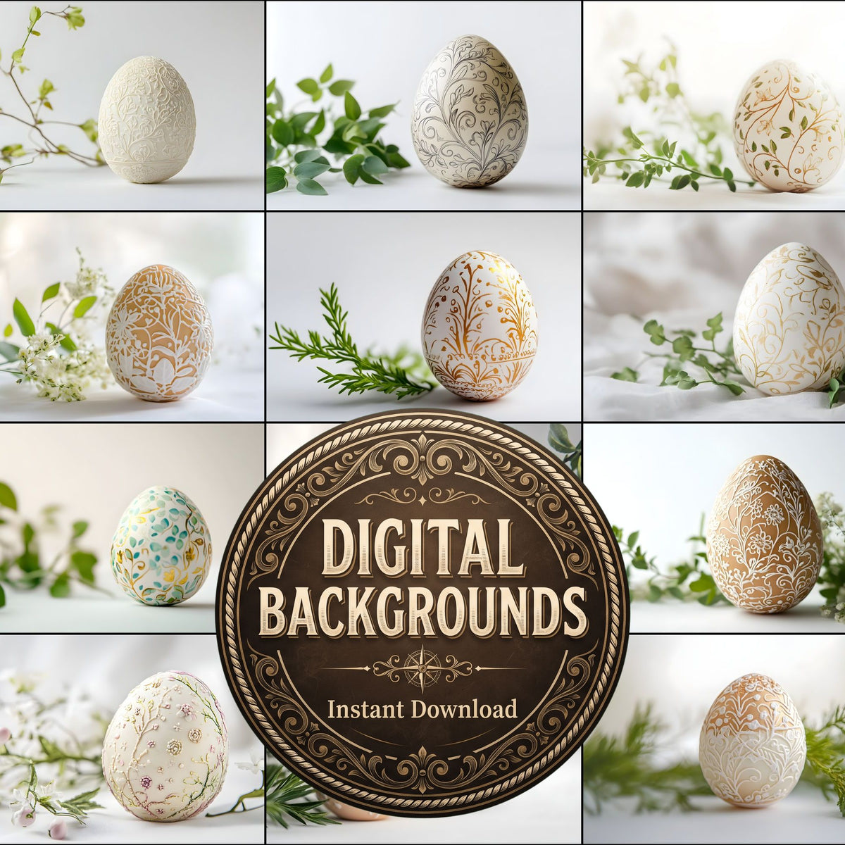 Elegant Easter Egg Backdrop Images