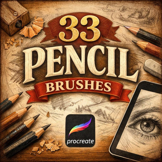 33 Procreate Pencil Brushes, Realistic Sketching Graphite Drawing (Digital Download)