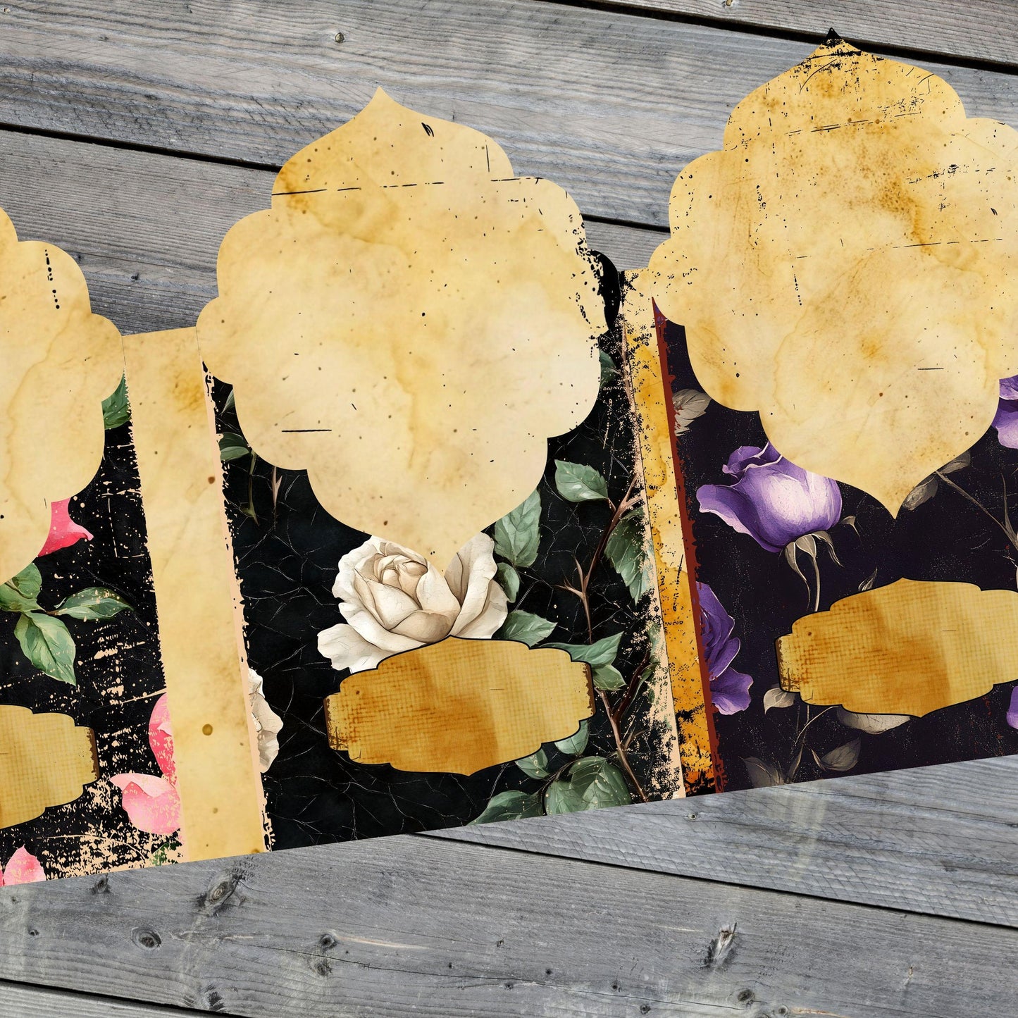Canva Junk Journal Template - Canva Frame Folio Kit Template - Custom Junk Journal Folio - Digital Folding Folio Folder Kit, Commercial Use