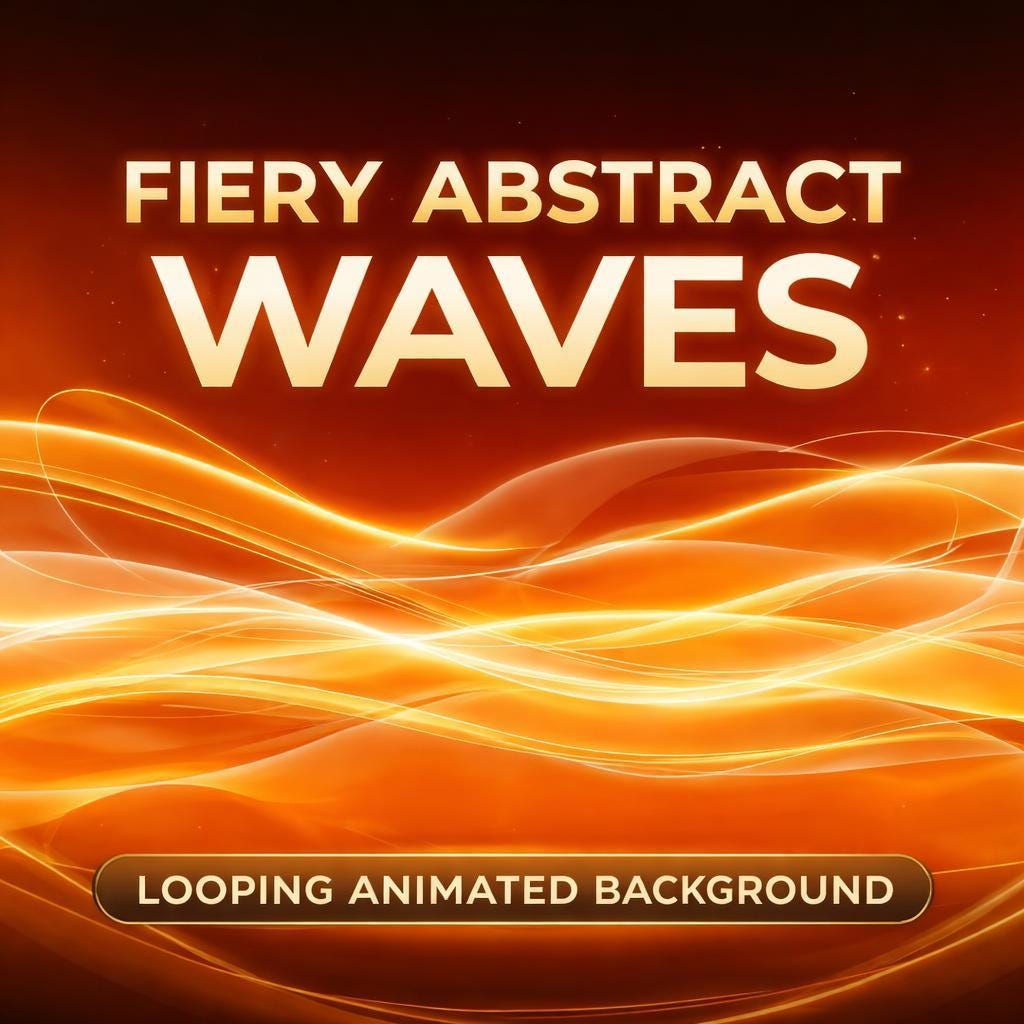 Orange Abstract Wave Loop Video | Seamless Animated Background, Calming Ocean Vibes | Orange Backdrop for Video, Streaming, Events