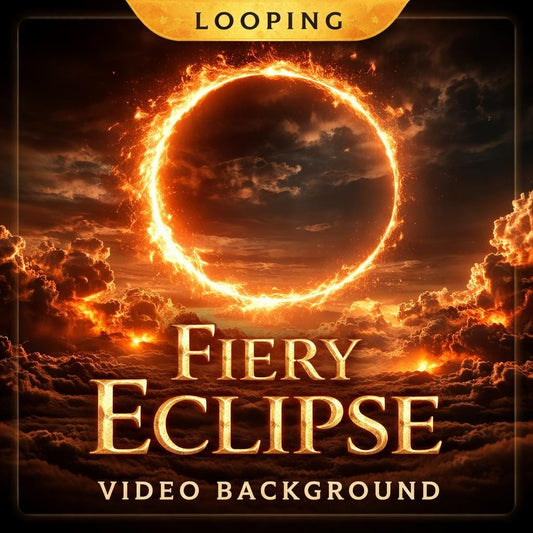 Fire ring eclipse loop animation | Seamless animated background, celestial ring video | Space video background for edits and streams