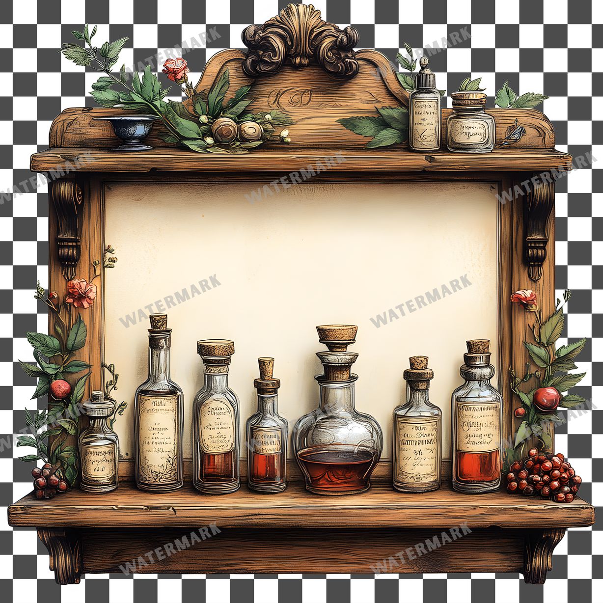 Apothecary Vintage Style Clipart Pngs