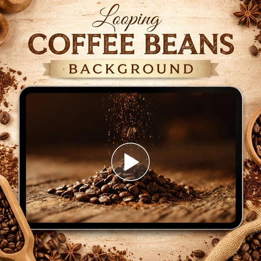 Coffee Beans Pouring Loop Video | Seamless Animated Background | Cozy Cafe Ambience, Lofi, Abstract, Relaxing, Menu Display, Stre