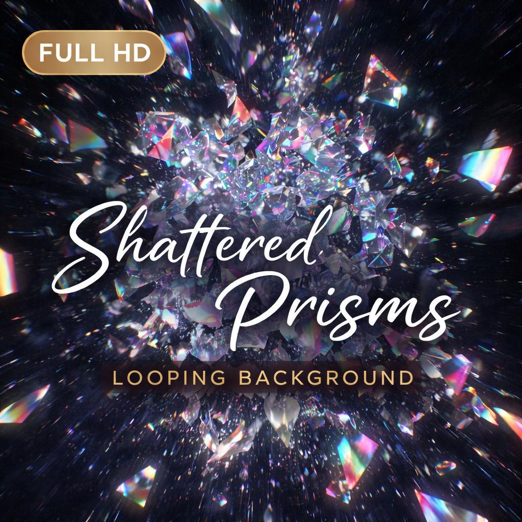 Holographic Crystal Shatter Loop Video | Seamless Animated Background | Sci‑Fi Cyberpunk | Video Background | Looped Video