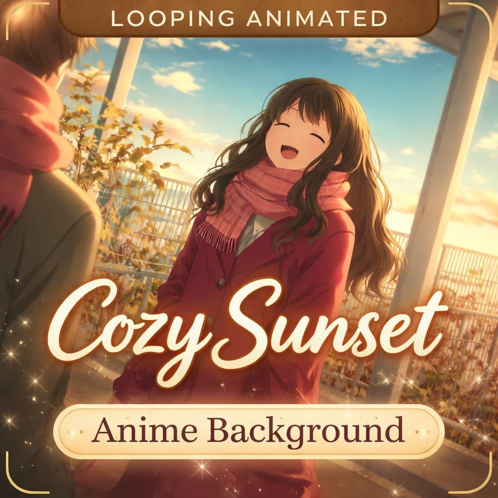Anime Winter Girl Loop Video | Cozy snow animated background, kawaii anime loop | Stream, VTuber, YouTube, wallpaper, ambience