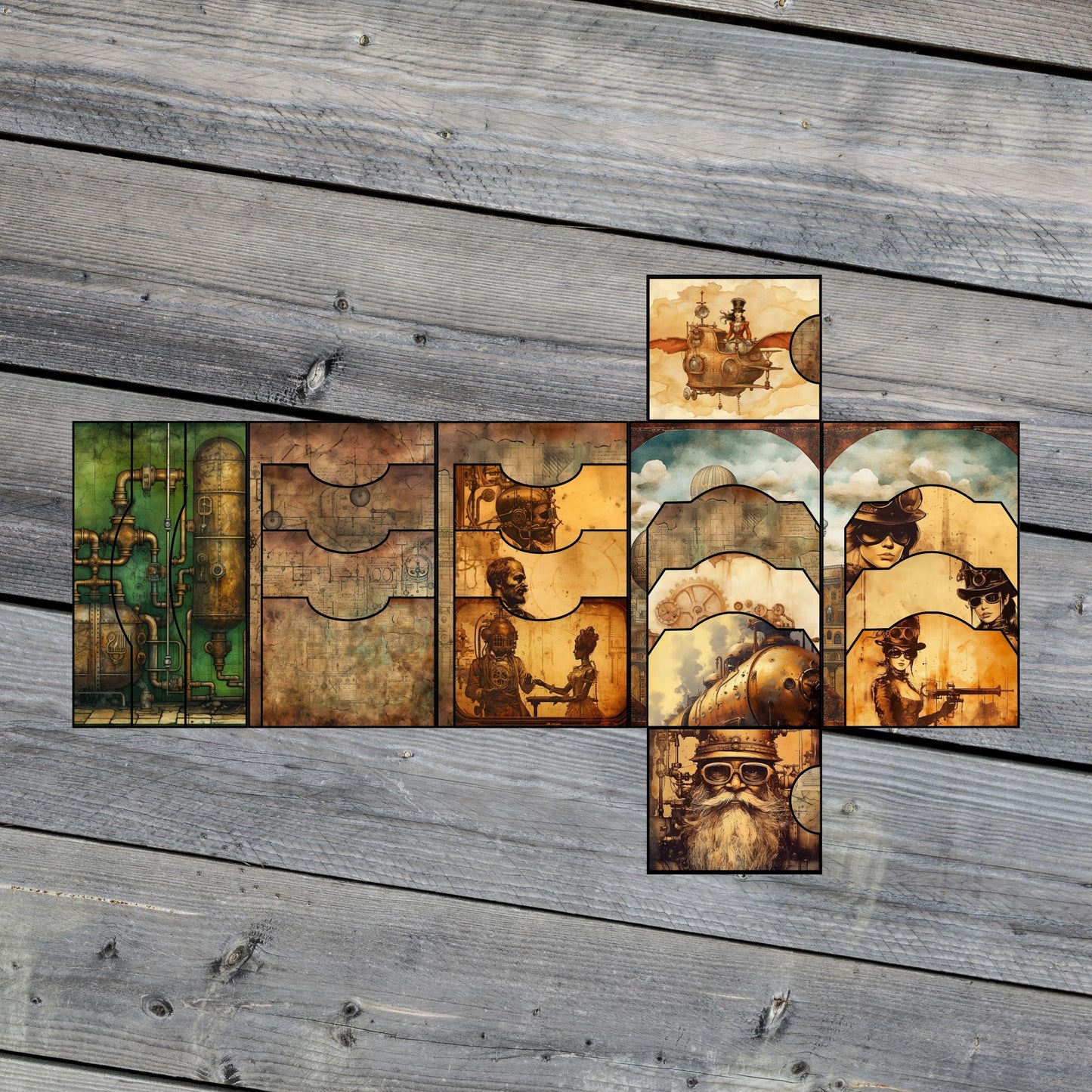 Canva Junk Journal Template - Folio Kit Canva Template - Custom Junk Journal Folio Kit - Digital Folding Folio Folder Kit, Commercial Use