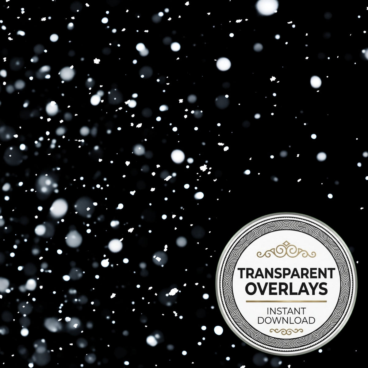 Falling Snow transparent PNG overlays for photo editing, cover preview